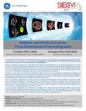 Webinar and Hands-on Course: Three Dimensional Echocardiography  